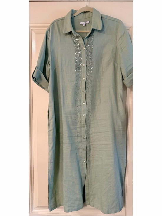 Chico's Dresses & Skirts - Chico's Light Sage Green Embellished Maxi Dress